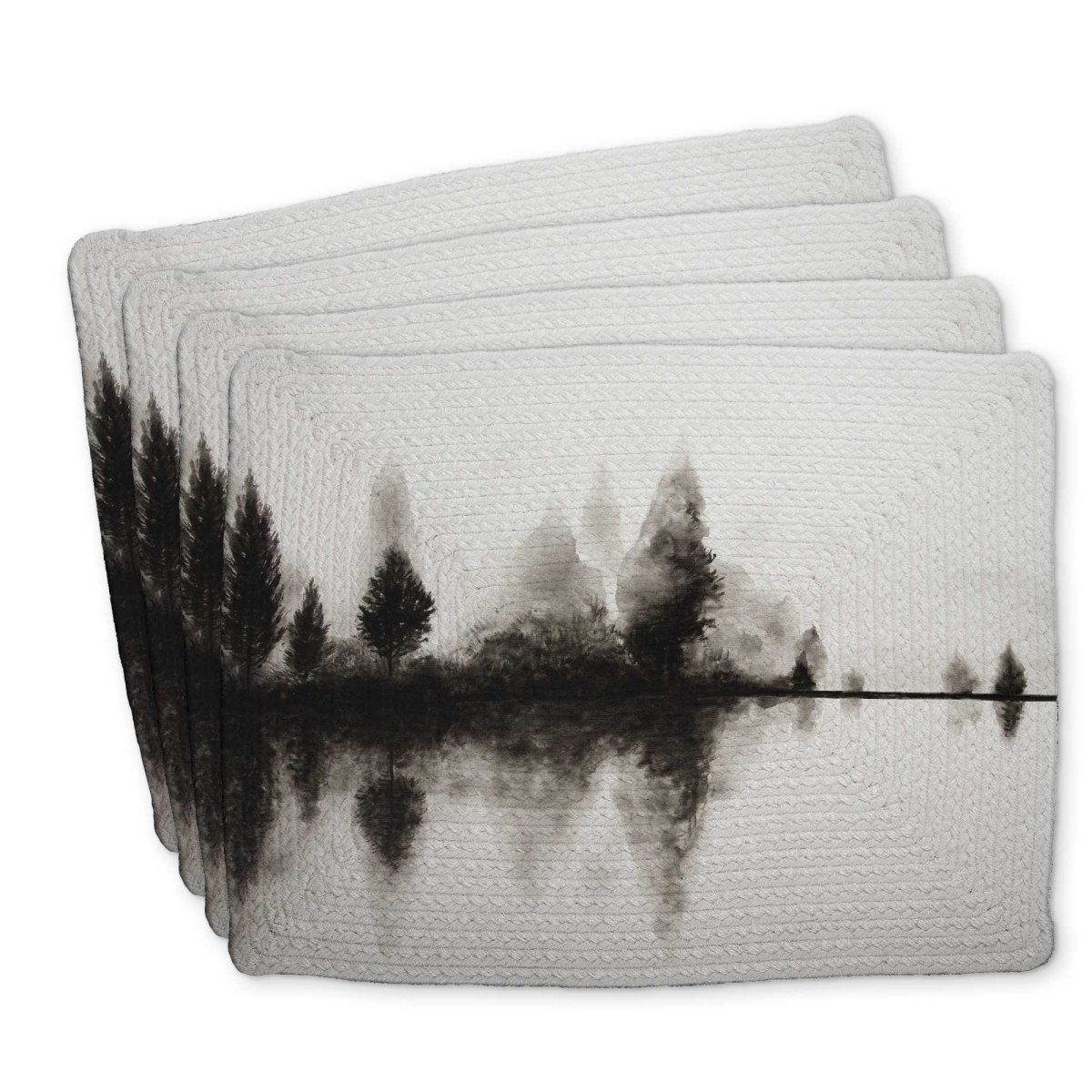 Picture of Begin Home Decor C4BP141877YRAC 14 x 18 in. Reflection Braided Polyester Placemat - Stylish Home Decor - Set of 4