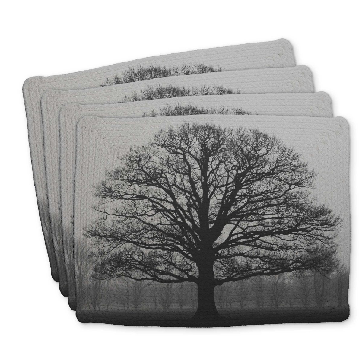 Picture of Begin Home Decor C4BP14188G722R 14 x 18 in. Ominous Tree Braided Polyester Placemat - Home Decor Accent - Set of 4