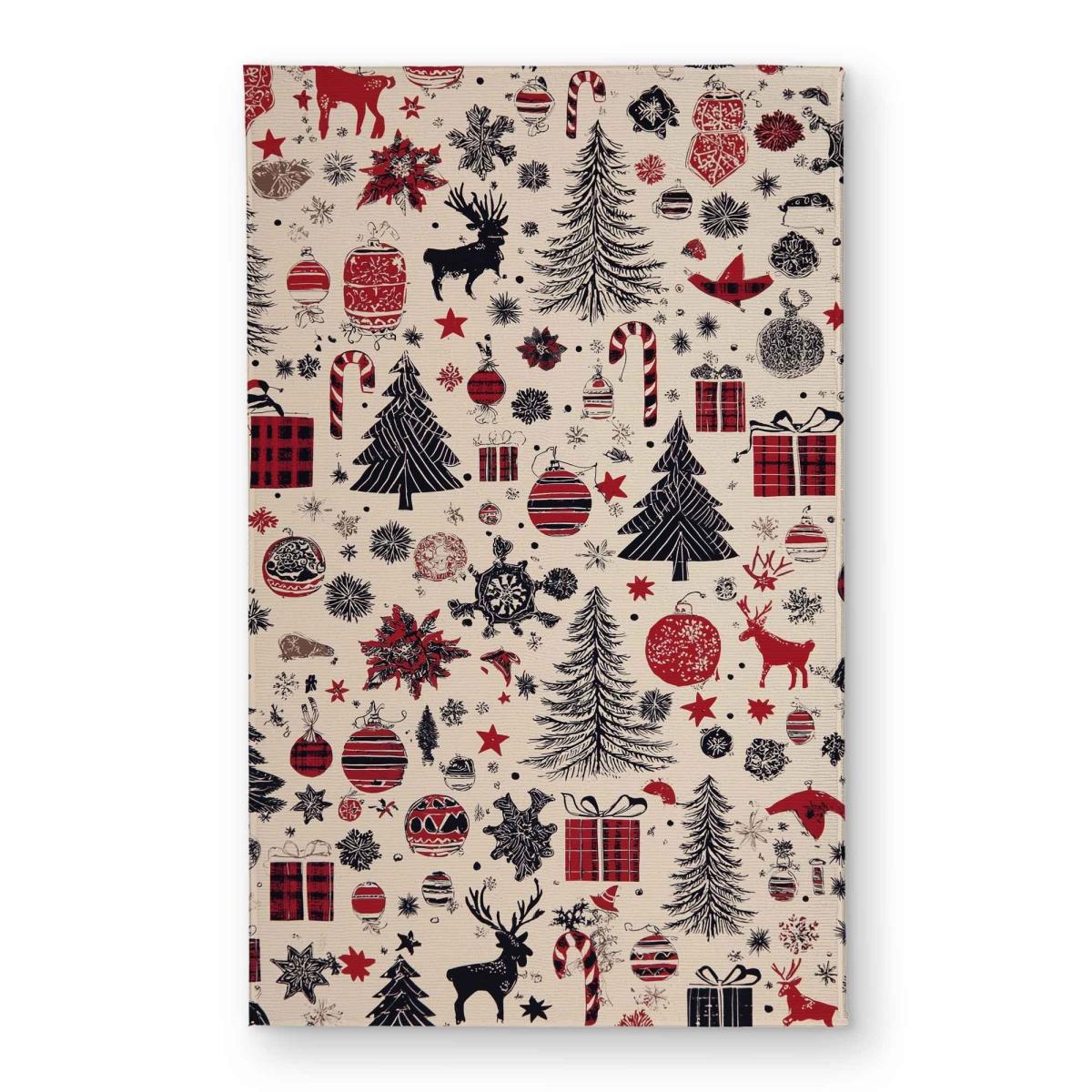 CODM21343EO5KS 21 x 34 in. Christmas Gift Pattern Beige Indoor & Outdoor Door Mat - Decor