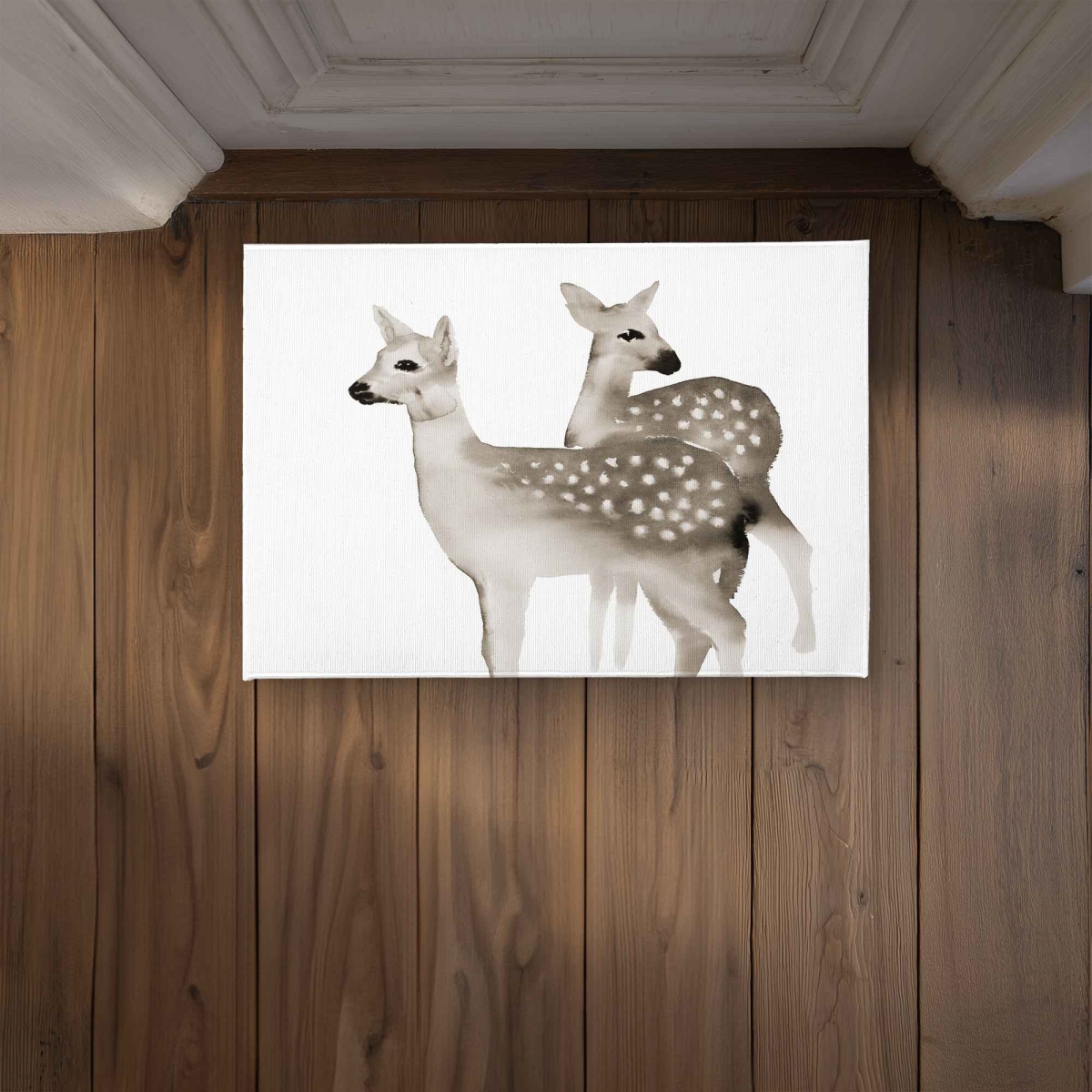 CODM1724MLCS7H 17 x 24 in. Brown Faons Rustic Holiday Door Mat - Indoor & Outdoor Decor