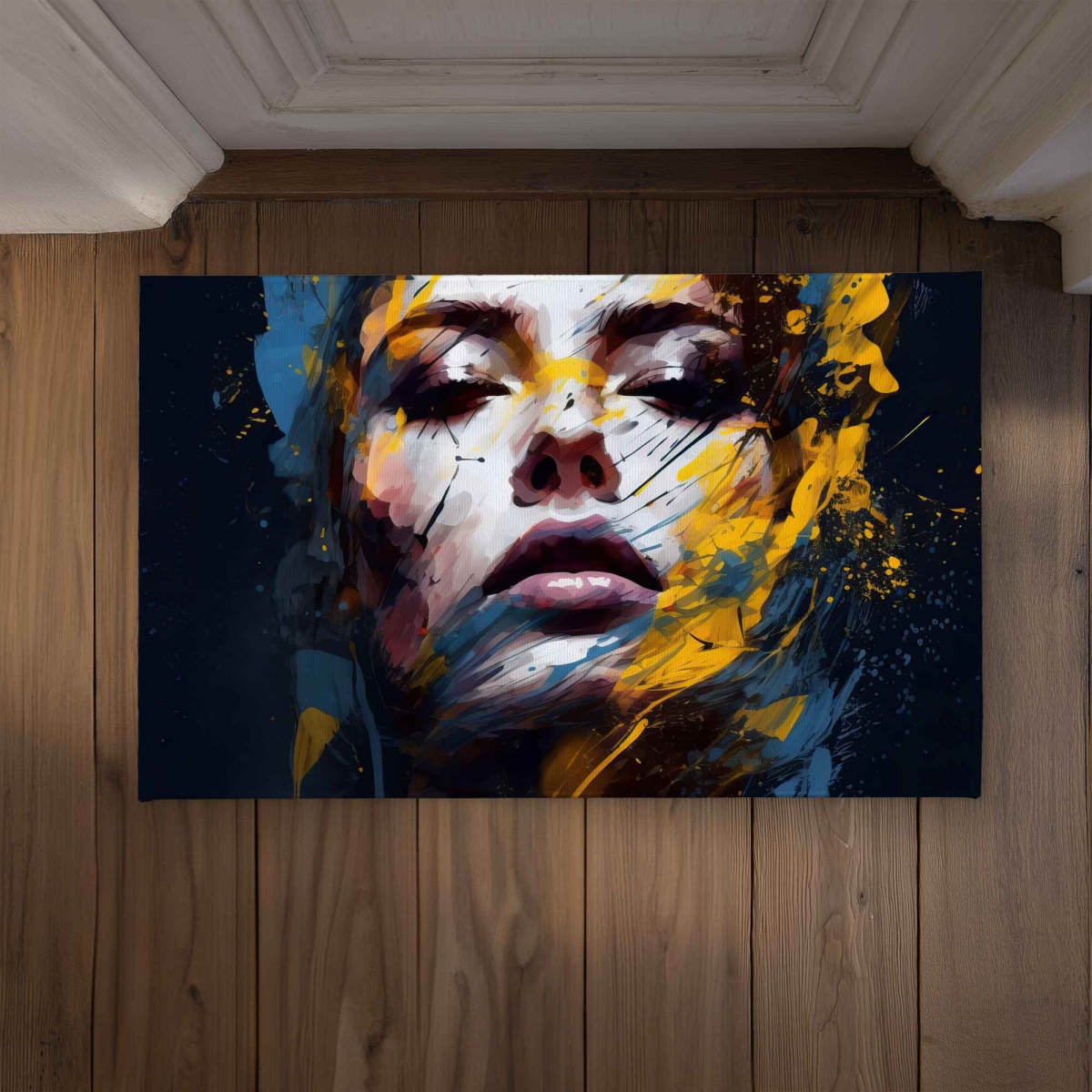 CODM21345NU4TJ 21 x 34 in. Sensual Tornado Figurative Yellow Door Mat for Home Decor