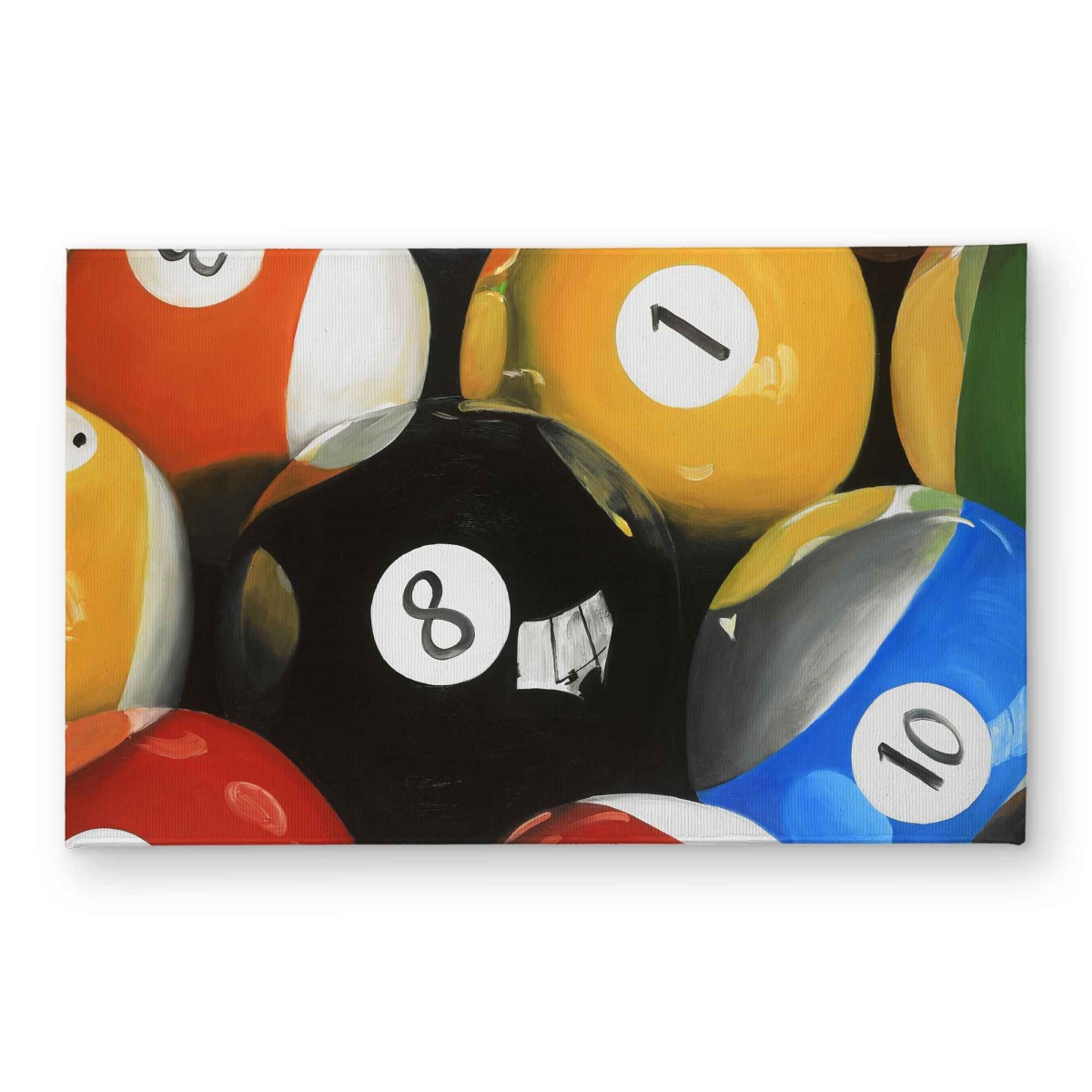 CODM2134RWWKB1 21 x 34 in. Pool Balls Closeup Red Hyperrealist Door Mat - Home Decor