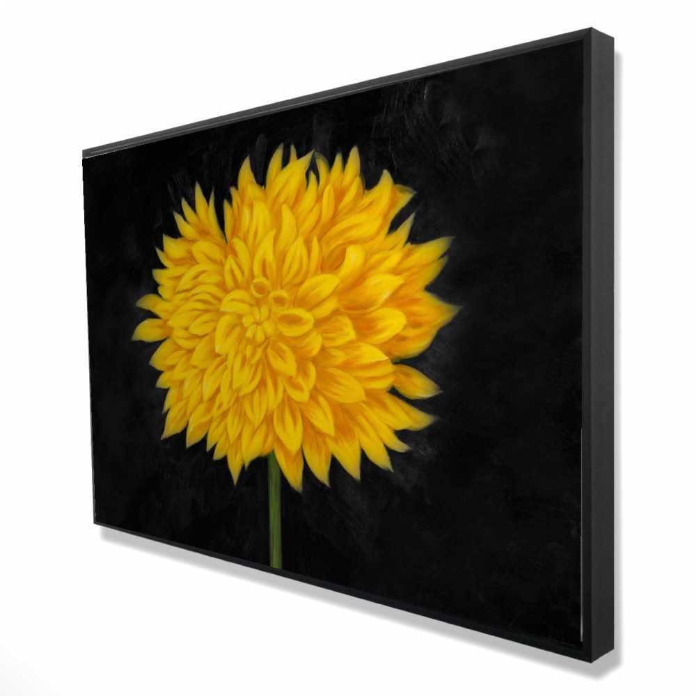 2081-2436-FL111 24 x 36 in. Yellow Chrysanthemum Rustic Framed Canvas Home Decor Art