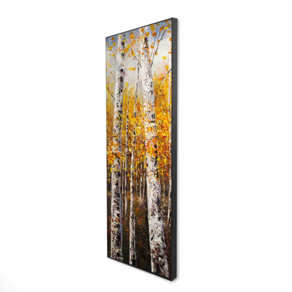 2081-6020-LA31 20 x 60 in. Birches by Sunny Day - Framed Canvas Landscape