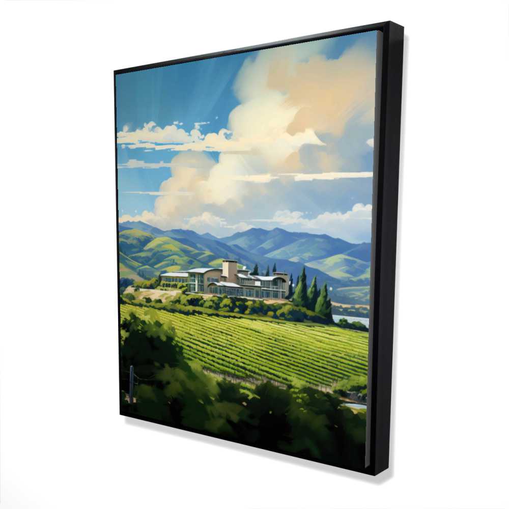 2081-6048-LA208 48 x 60 in. Peaceful Day - Contemporary Blue Framed Canvas