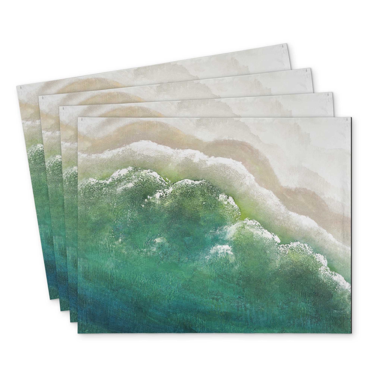 Picture of Begin Home Decor C4PP1418EXQSLY 14 x 18 in. Turquoise Sea Polyester Placemat - Stylish Home Decor Accent - Set of 4
