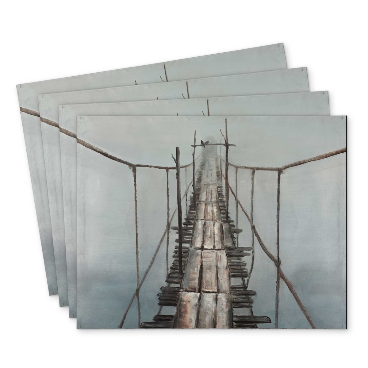 Picture of Begin Home Decor C4PP1418H5N8TT 14 x 18 in. Old Abandoned Bridge Polyester Placemat - Home Decor Accent - Set of 4