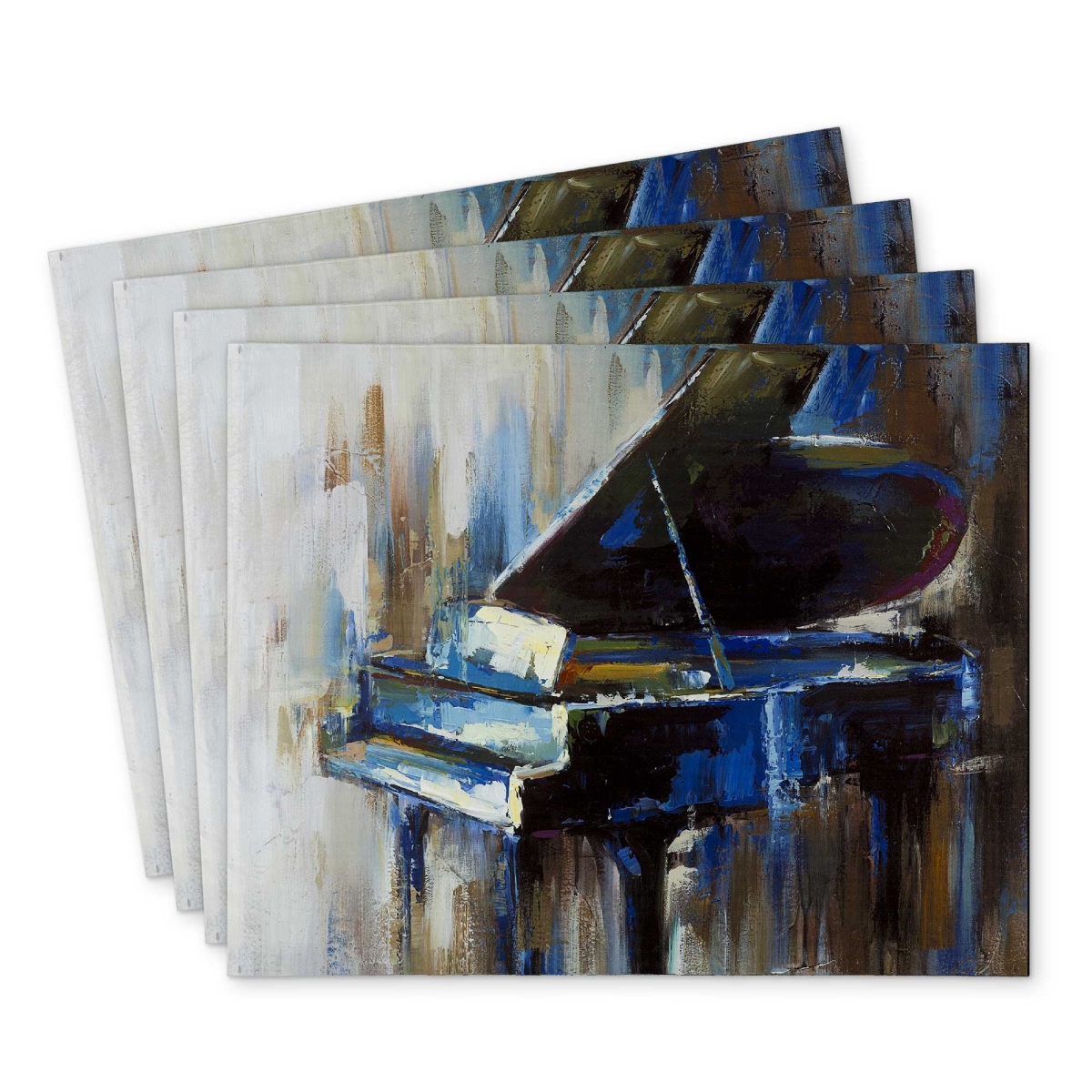 Picture of Begin Home Decor C4PP1418IJDMKE 14 x 18 in. Abstract Grand Piano Polyester Placemat - Home Decor Accent - Set of 4