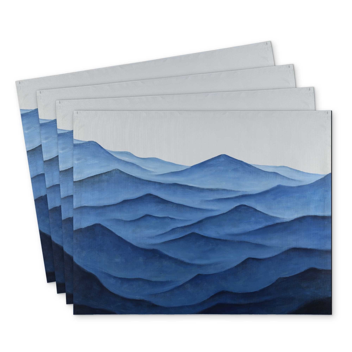Picture of Begin Home Decor C4PP1418QI47JR 14 x 18 in. Dark Calm Ocean Waves Polyester Placemat - Home Decor Accent - Set of 4