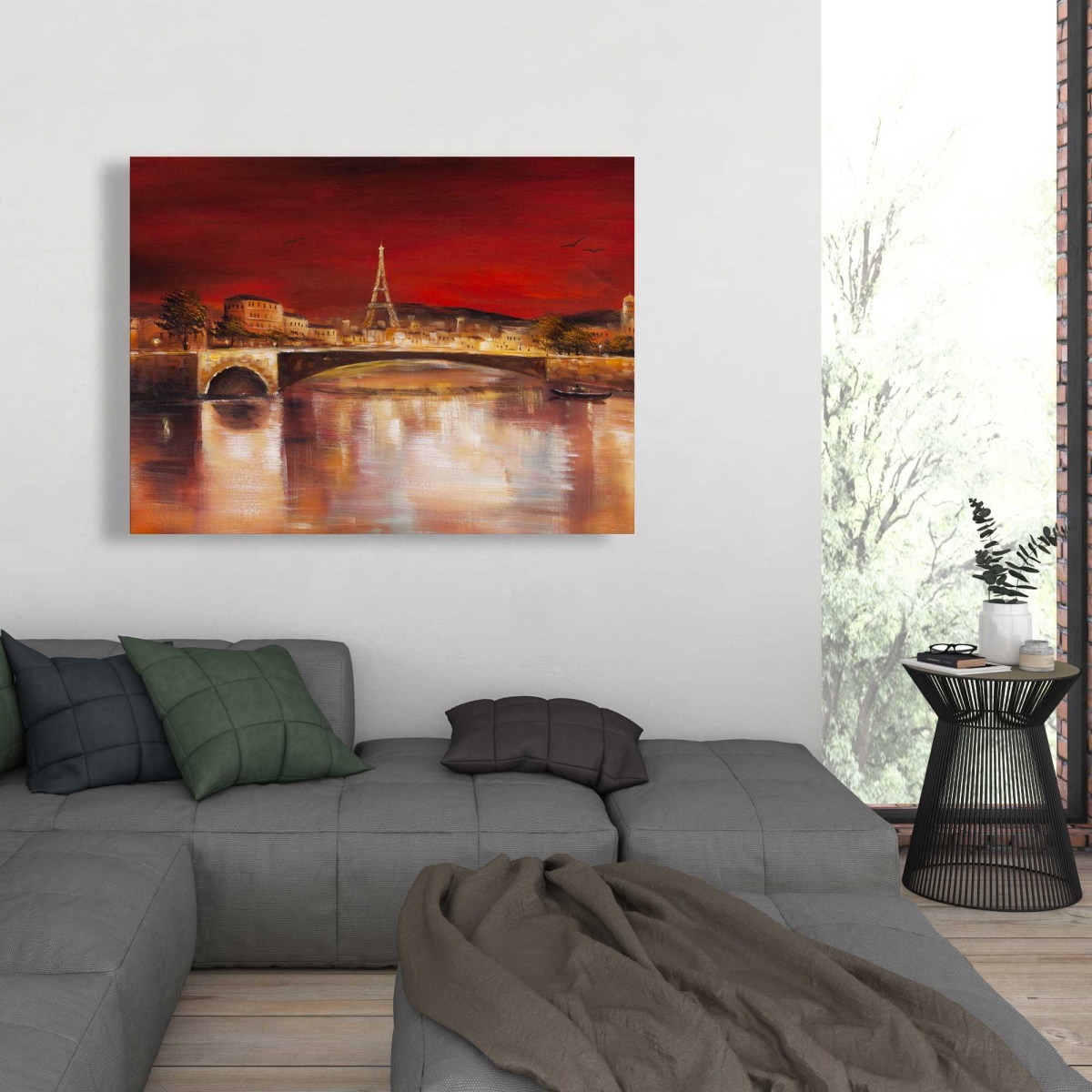 C1RC3648HB8FFC 36 x 48 in. Paris by Red Dawn - Cities Red Canvas for Home Decor