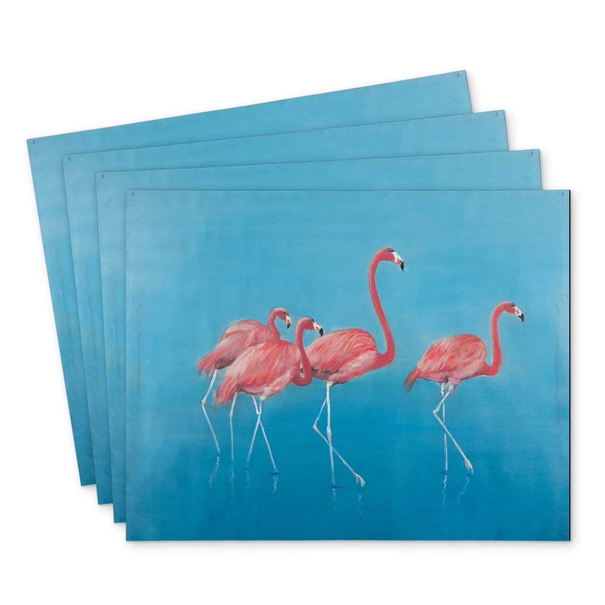 Picture of Begin Home Decor C4PP1418RL8SIE 14 x 18 in. Four Flamingos Polyester Placemat - Stylish Home Decor - Set of 4