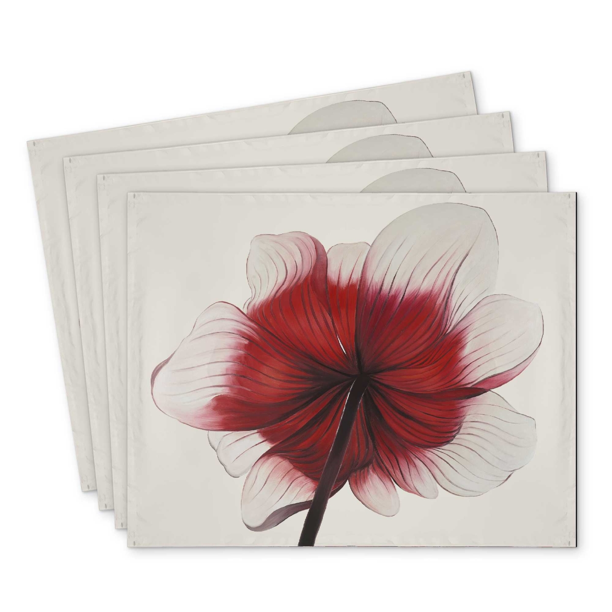 Picture of Begin Home Decor C4PP1418X7FBCY 14 x 18 in. Anemone Red Flower Polyester Placemat - Home Decor Accent - Set of 4
