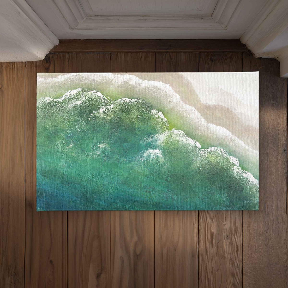 CODM21348FF2HY 21 x 34 in. Turquoise Sea Coastal Marine Door Mat - Indoor & Outdoor Decor