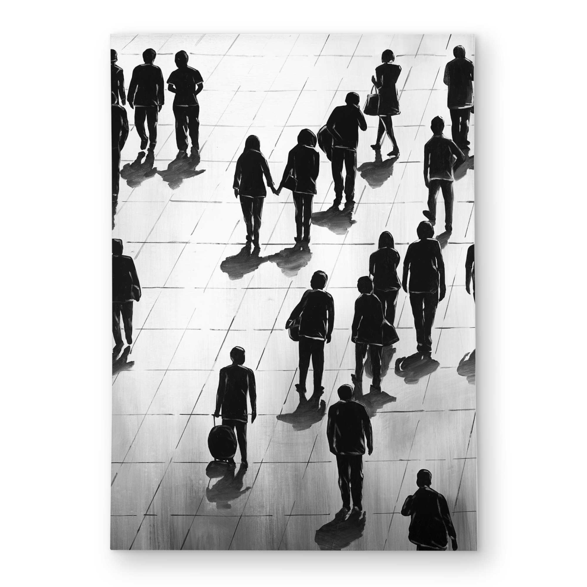 C1ROAR57W6P04C 5 x 7 ft. Silhouettes of People on the Street Rectangle Area Rug - Outdoor Office