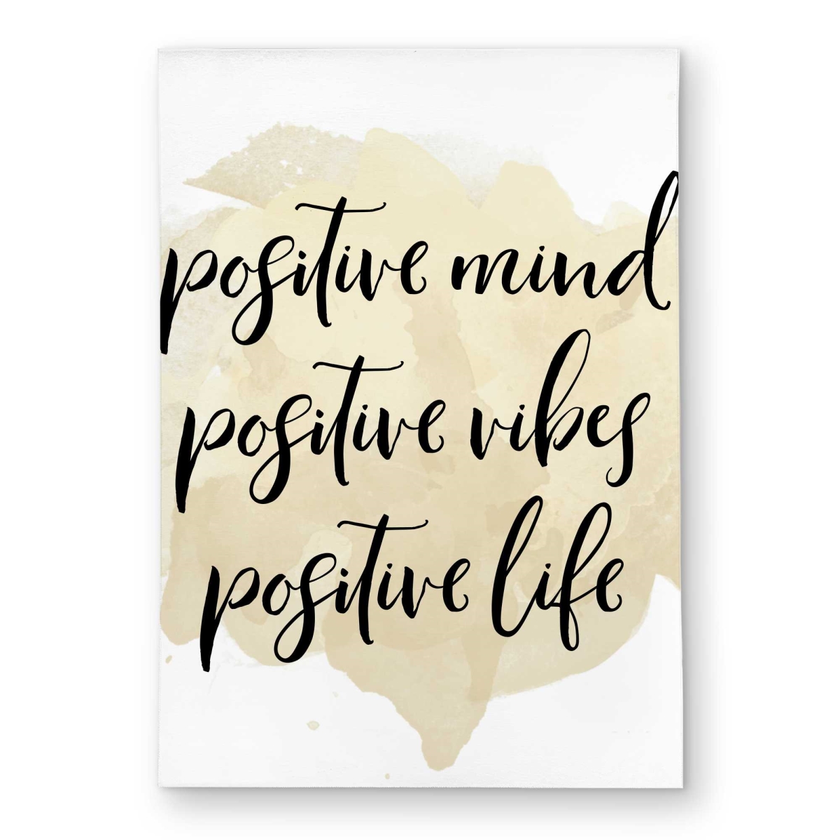 C1ROAR57XM92X6 5 x 7 ft. Positive Mind Positive Vibes Beige Outdoor Rectangle Area Rug - Decor