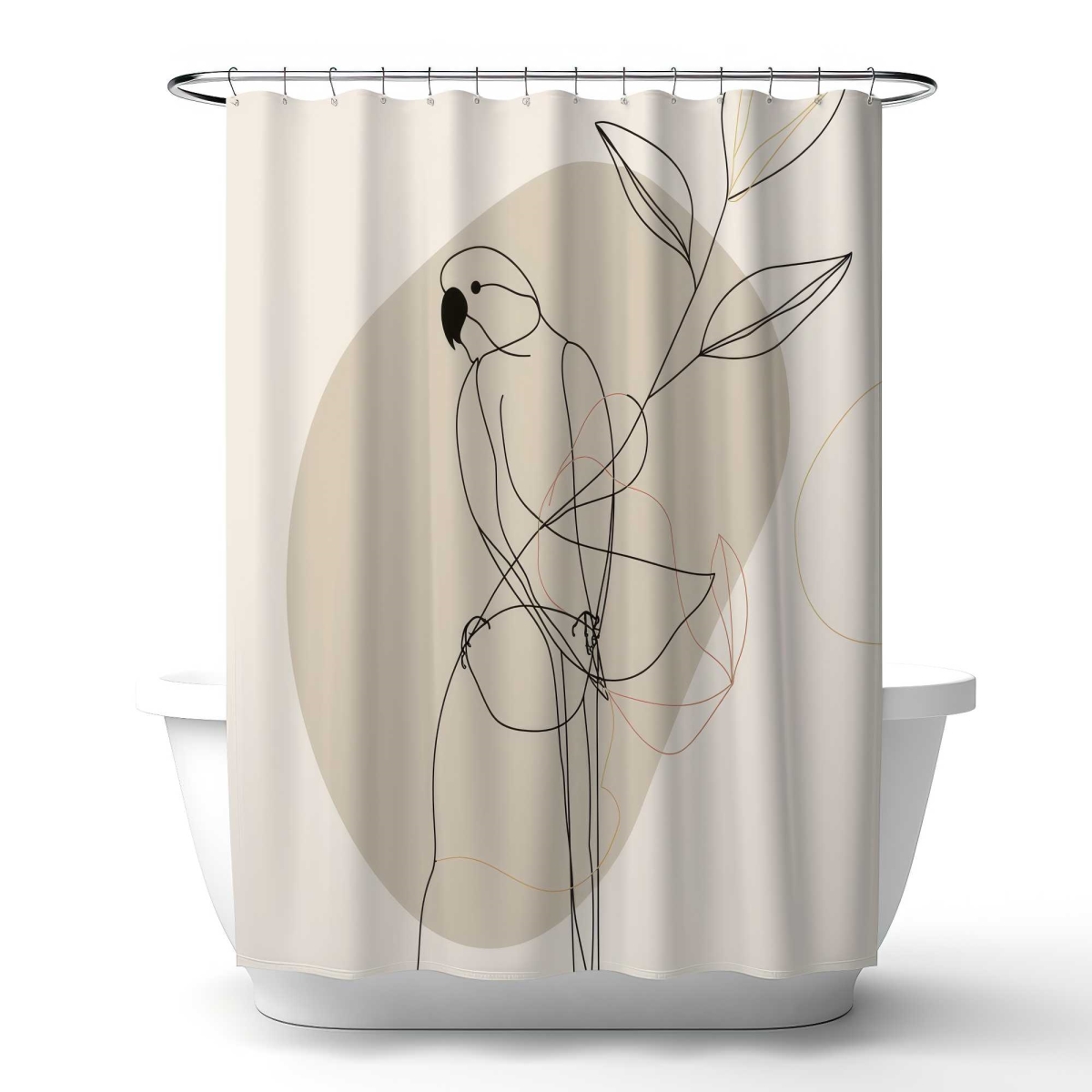 C1SC717442S2BX 71 x 74 in. Lovebird Shower Curtain - Elegant Decor for Your Bathroom