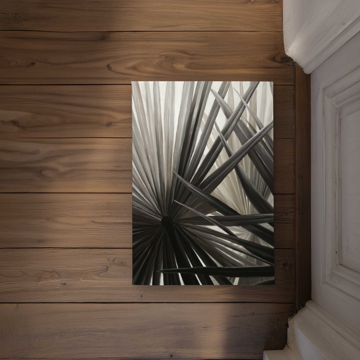 CODM172484CPYP 17 x 24 in. Grayscale Tropical Plants Door Mat - Exotic Sepia Home Decor