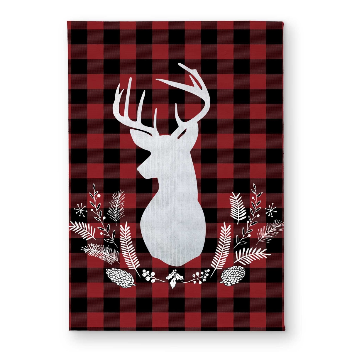 CODM1724CBMBVM 17 x 24 in. Deer Plaid Kitchen Holidays Door Mat - Indoor & Outdoor Decor