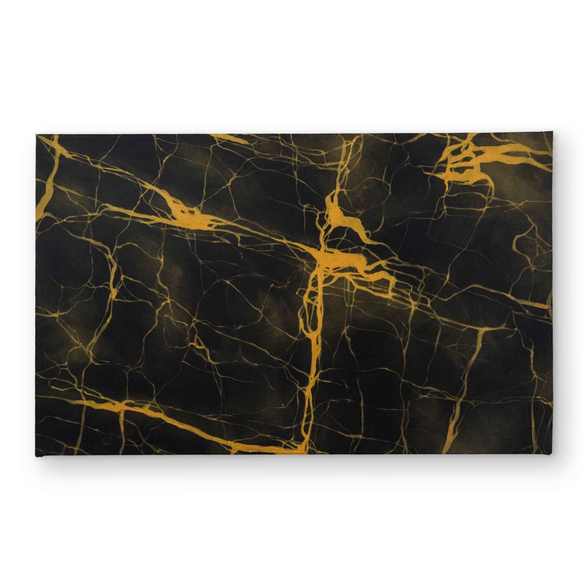 CODM2134MBBUZ7 21 x 34 in. Black & Gold Marble Texture Door Mat - Modern Indoor & Outdoor