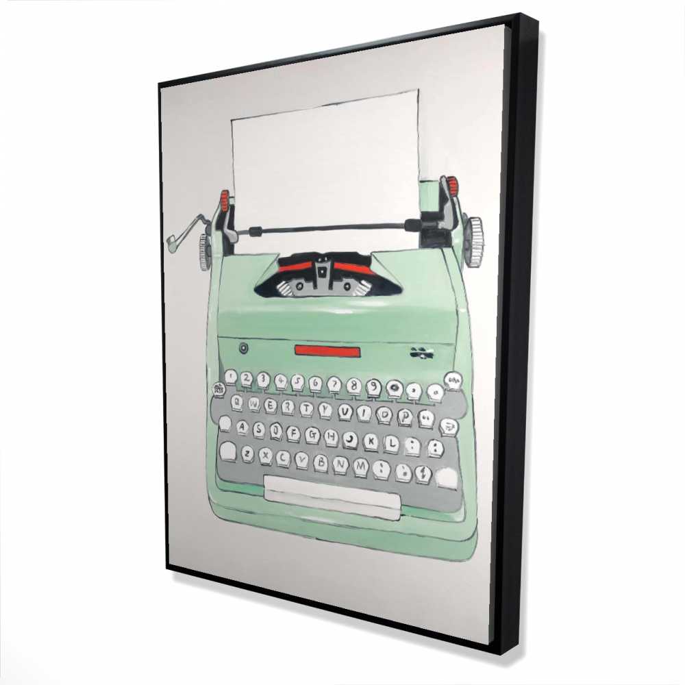 2081-4836-MI72-1 36 x 48 in. Mint Typewriter - Neo Mint Framed Canvas for Home Decor