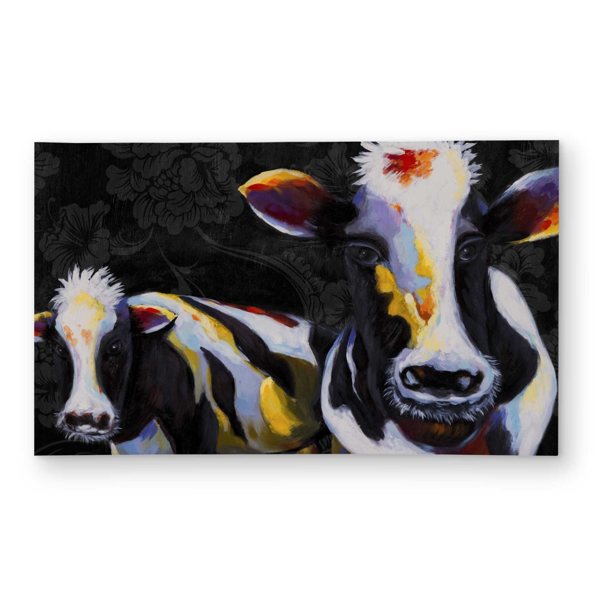 C1ROAR35Z0DIXH 3 x 5 ft. Two Funny Cows Victorian - Rustic White Outdoor Rectangle Area Rug