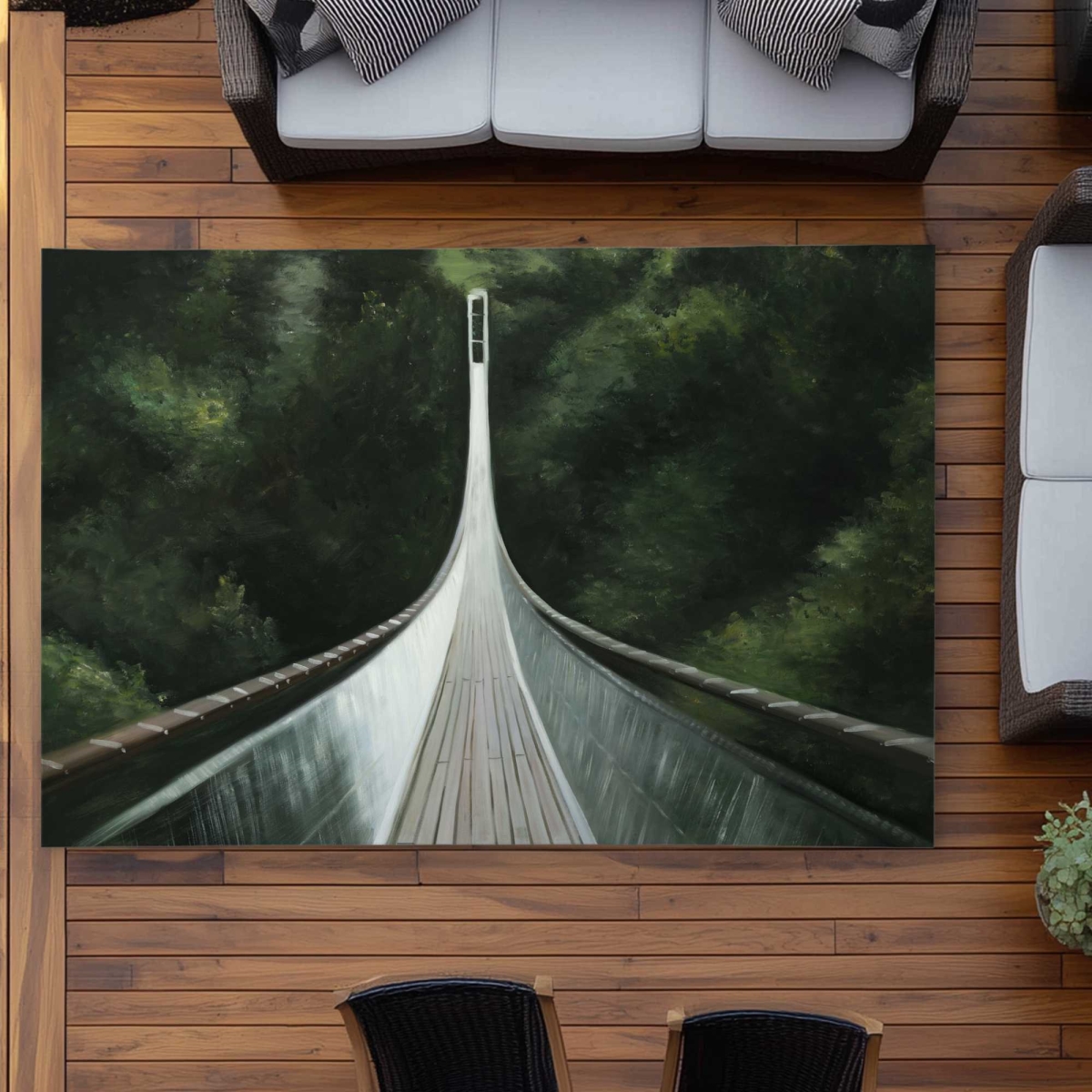 C1ROAR570454GJ 5 x 7 ft. Steep Bridge - Brown Modern Outdoor Rectangle Area Rug for Home Decor