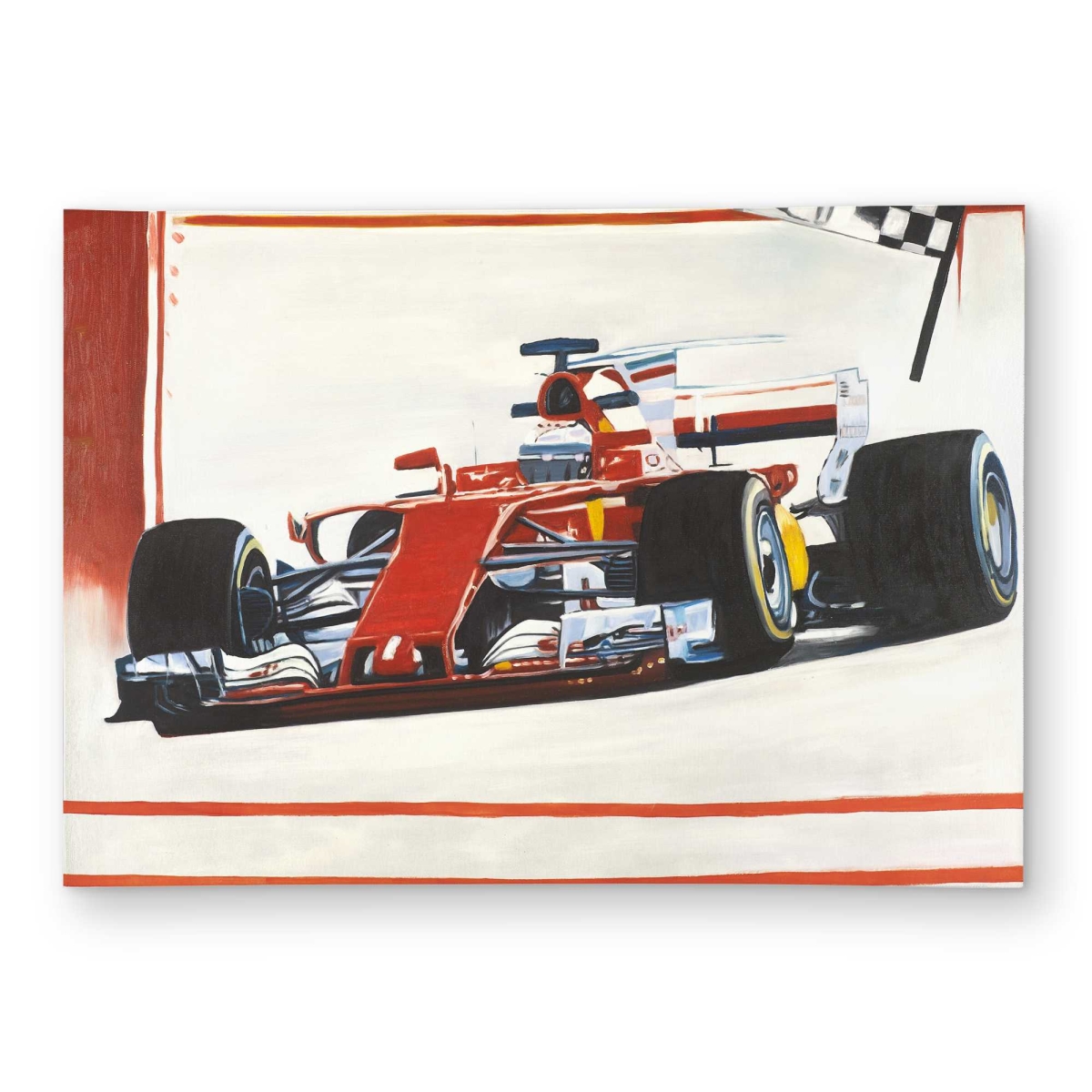 C1ROAR571MVL9D 5 x 7 ft. Motorsport Transportation Red Outdoor Rectangle Area Rug