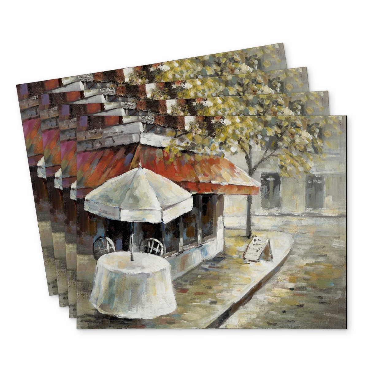 Picture of Begin Home Decor C4PP14185YNN5D 14 x 18 in. Deserted & Sunny Street Polyester Placemat - Home Decor - Set of 4