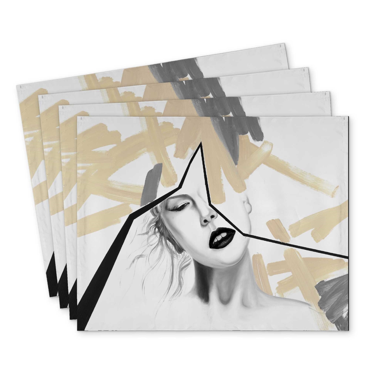 Picture of Begin Home Decor C4PP141863IBHI 14 x 18 in. Divided Woman Polyester Placemat - Stylish Home Decor - Set of 4