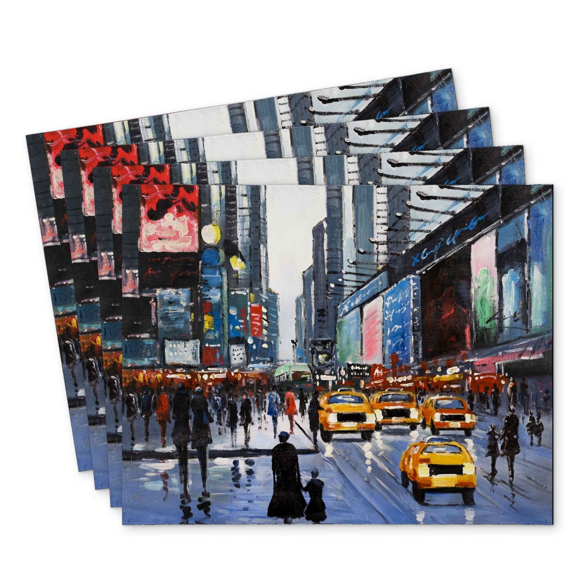 Picture of Begin Home Decor C4PP141876NSS9 14 x 18 in. Peak Hour Polyester Placemat - Stylish Home Decor Accent - Set of 4