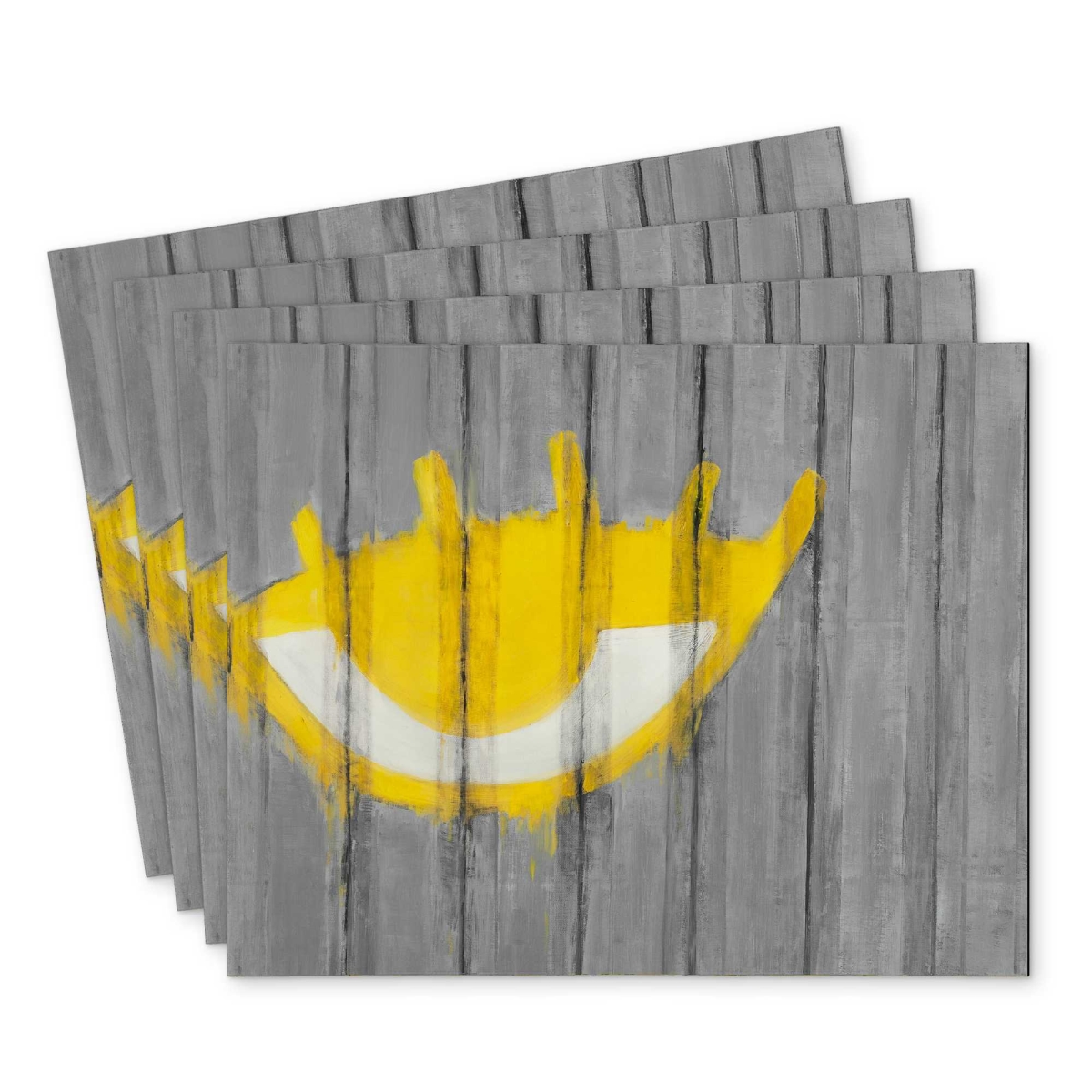 Picture of Begin Home Decor C4PP1418D54MLF 14 x 18 in. Yellow Eye Graffiti Placemat - Polyester Home Decor Accent - Set of 4