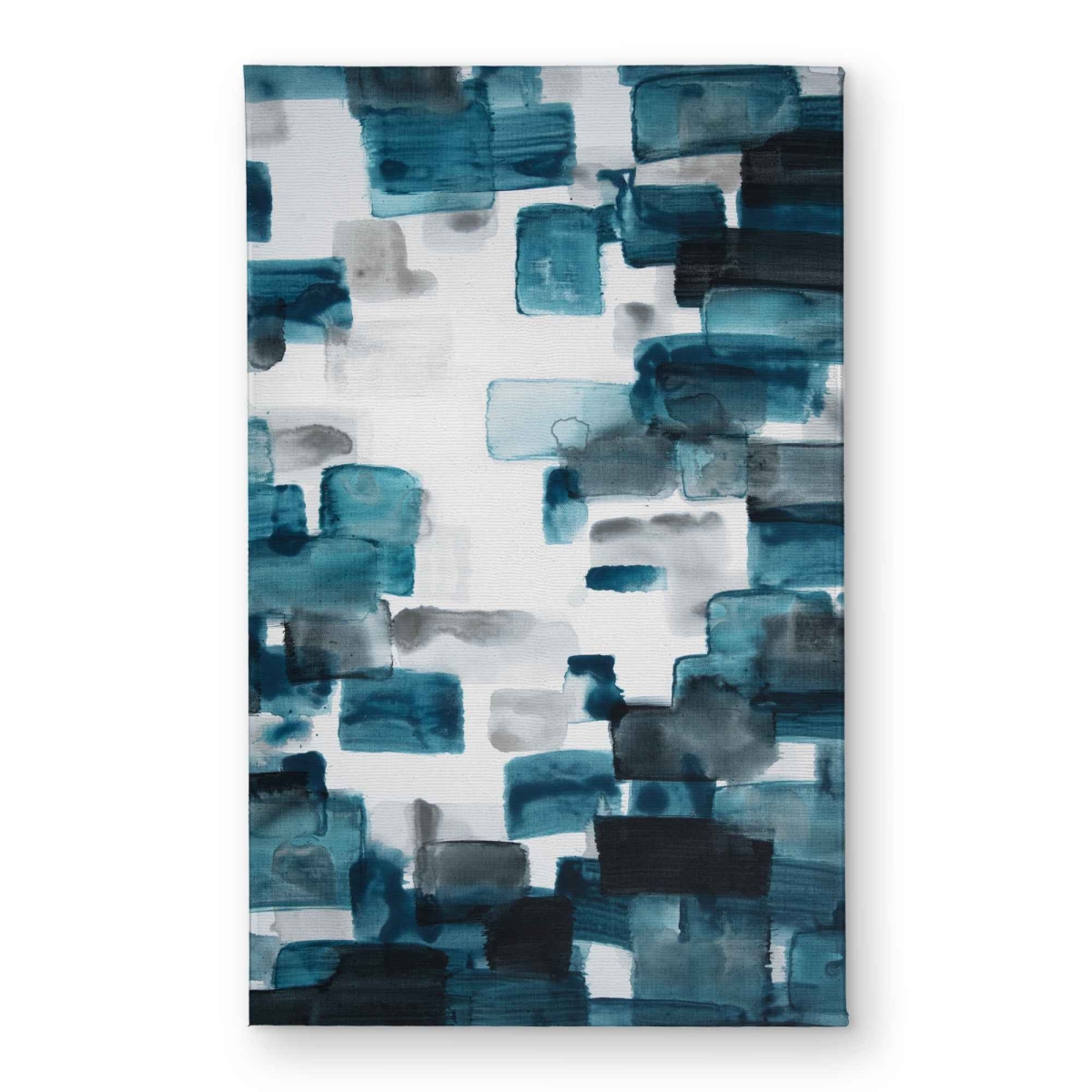 CODM21341B0JBZ 21 x 34 in. Turquoise & Gray Shapes Abstract Blue Door Mat