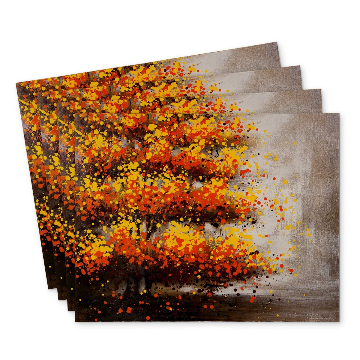 Picture of Begin Home Decor C4PP141812UXIM 14 x 18 in. Dotted Tree Polyester Placemat for Elegant Home Decor - Set of 4