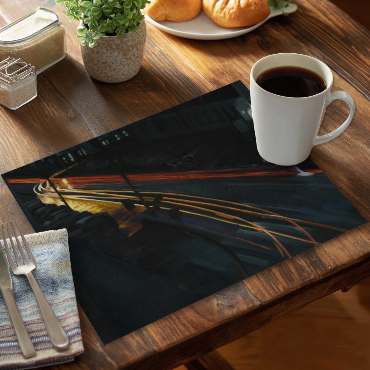 Picture of Begin Home Decor C4PP14188DP0PO 14 x 18 in. Downtown Polyester Placemats - Stylish Home Decor Essentials - Set of 4