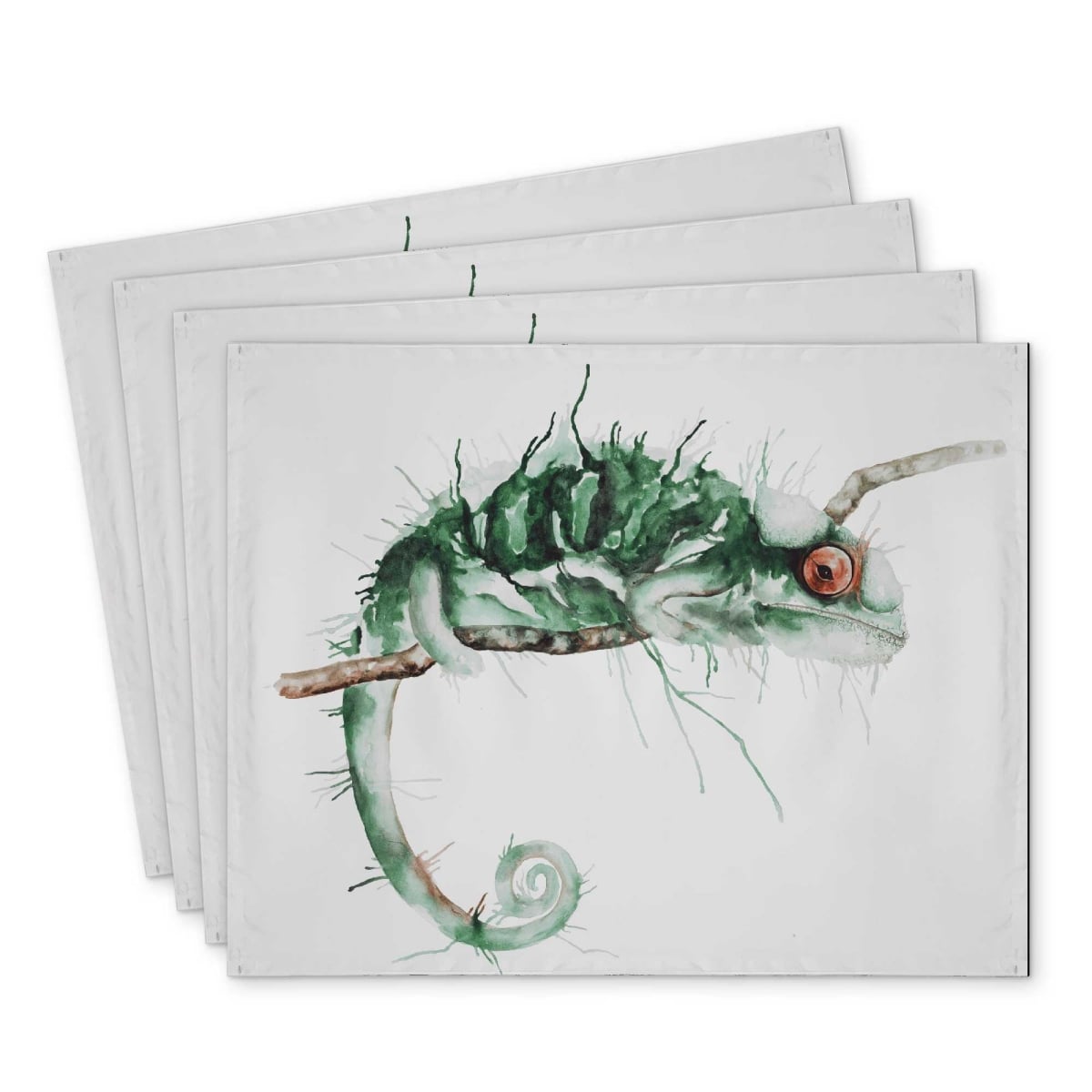 Picture of Begin Home Decor C4PP1418B8TLG9 14 x 18 in. Chameleon on the Lookout - Polyester Placemat for Home Decor - Set of 4