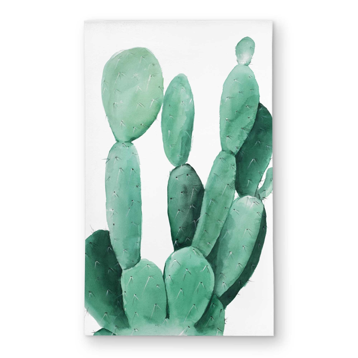 C1ROAR35ZFEOKQ 3 x 5 ft. Watercolor Paddle Cactus Rectangle Area Rug - Floral Botanical Outdoor