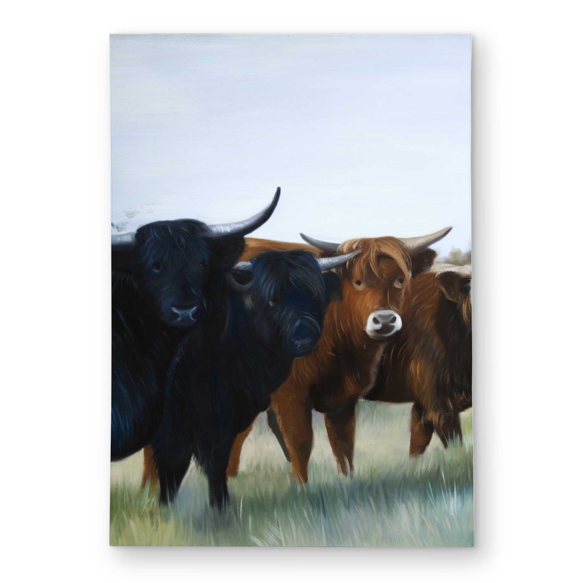 C1ROAR570M7RF8 5 x 7 ft. Four Highland Cows Outdoor Rectangle Area Rug - Bedroom Animals Decor
