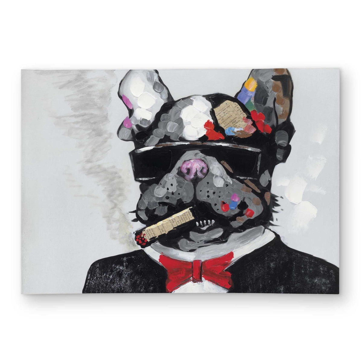 C1ROAR5738H68Y 5 x 7 ft. Smoking Gangster Bulldog Outdoor Rectangle Area Rug - Contemporary