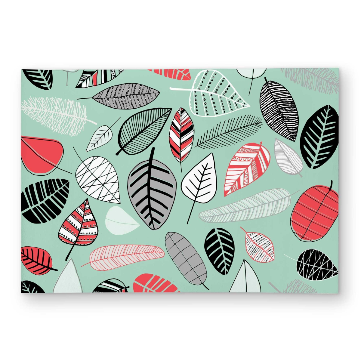 C1ROAR574N3DRL 5 x 7 ft. Turquoise Leaf Patterns - Bedroom Outdoor Rectangle Area Rug for Decor