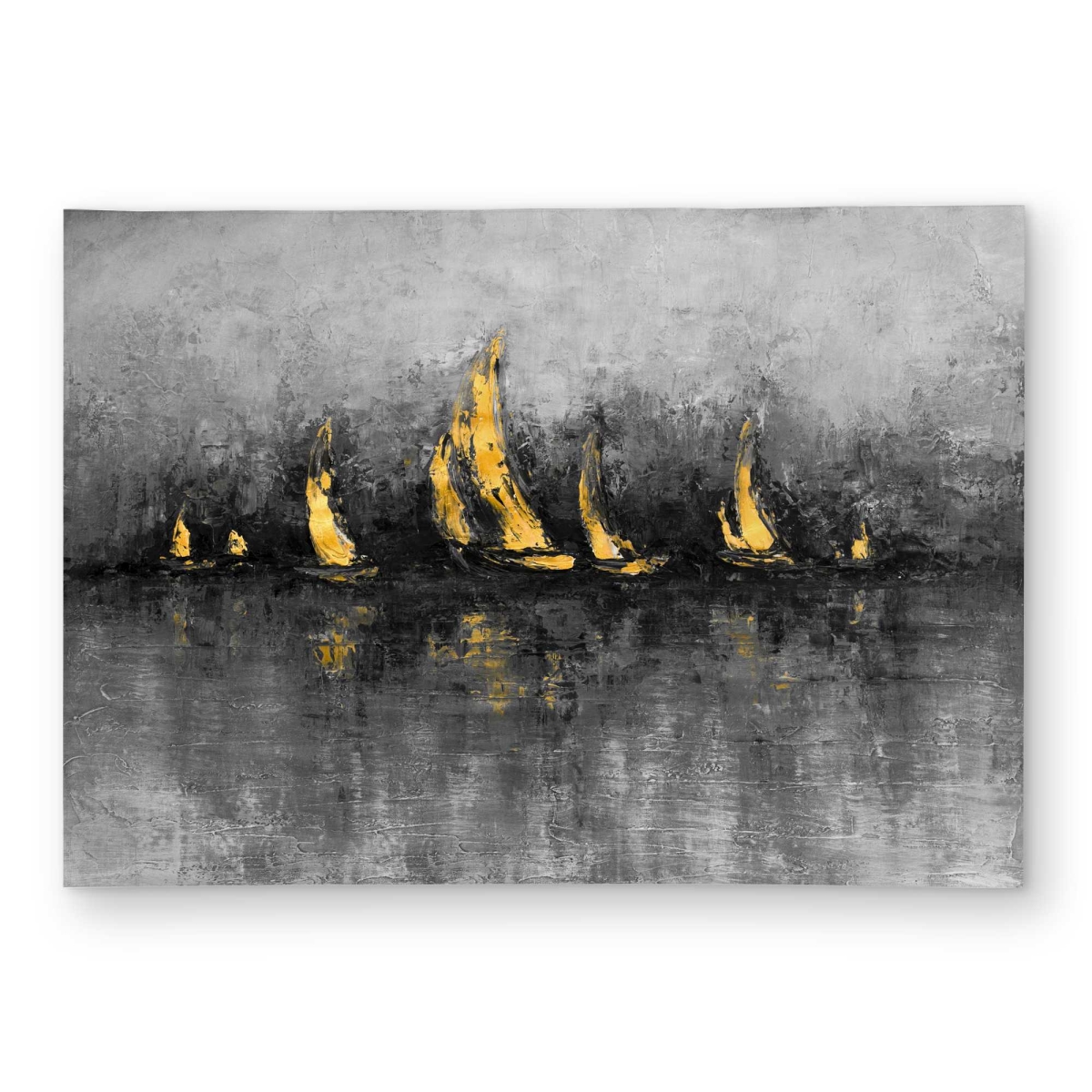 C1ROAR576WZ3X9 5 x 7 ft. Gold Sailboats Marine Bathroom Outdoor Rectangle Area Rug
