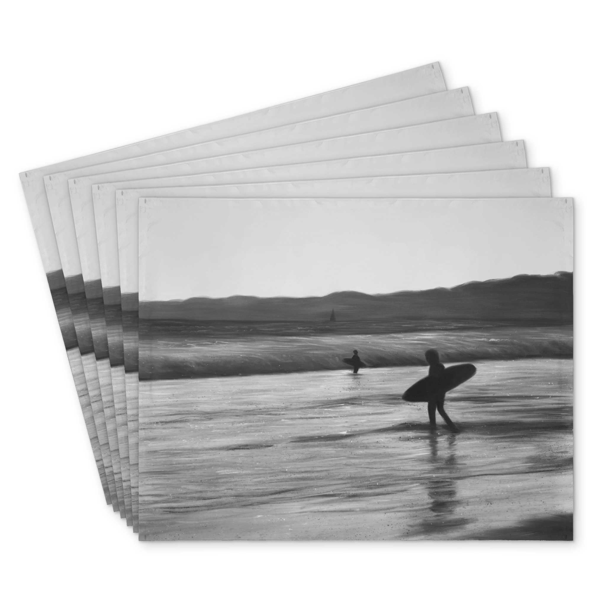 Picture of Begin Home Decor C6PP1418AHQLFS 14 x 18 in. Surfers Polyester Placemat - Stylish Home Decor Accent - Set of 6