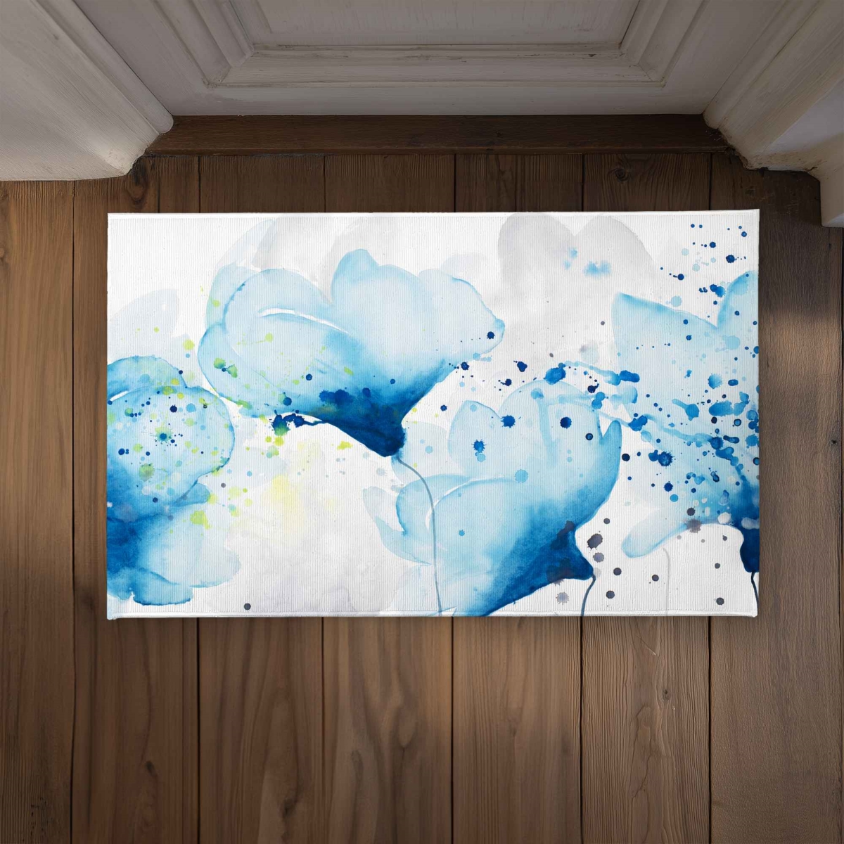 CODM2134CAYORM 21 x 34 in. Watercolor Paint Splash Flowers - Abstract Door Mat
