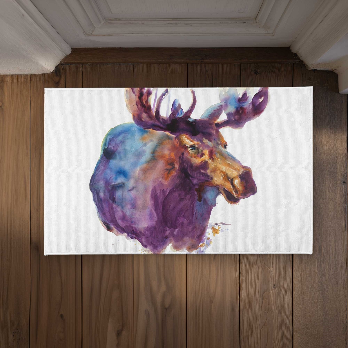 CODM2134CJEYCD 21 x 34 in. Abstract Moose - Contemporary Deer Door Mat for Home Decor