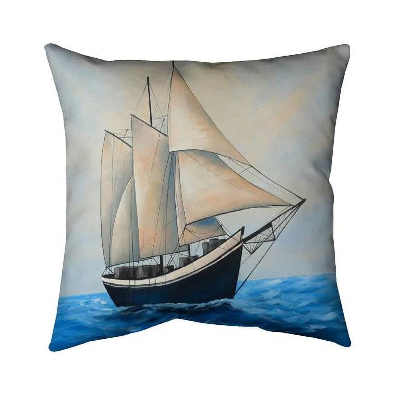 5542-1616-CO92 16 x 16 in. Ship Gently Sailing by A Sunny Day-Double Sided Print Outdoor Pillow Cover
