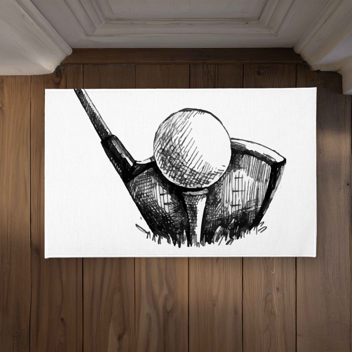 CODM2134I4C6JP 21 x 34 in. Golf Ball Black & White Door Mat - Man Cave Home Decor