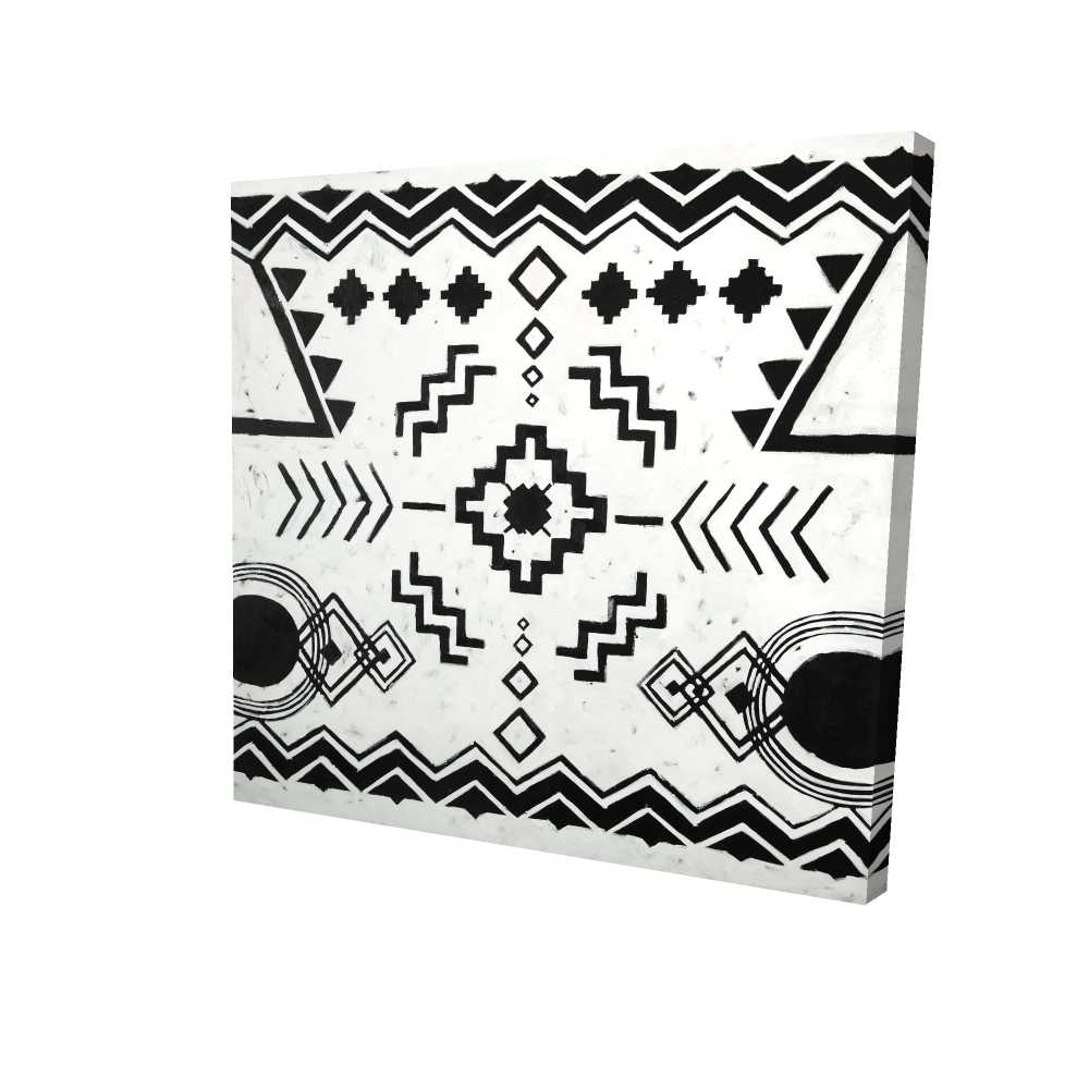 2080-3636-PA8 36 x 36 in. Ethnic Patterns Bohemian White Canvas - Stylish Art