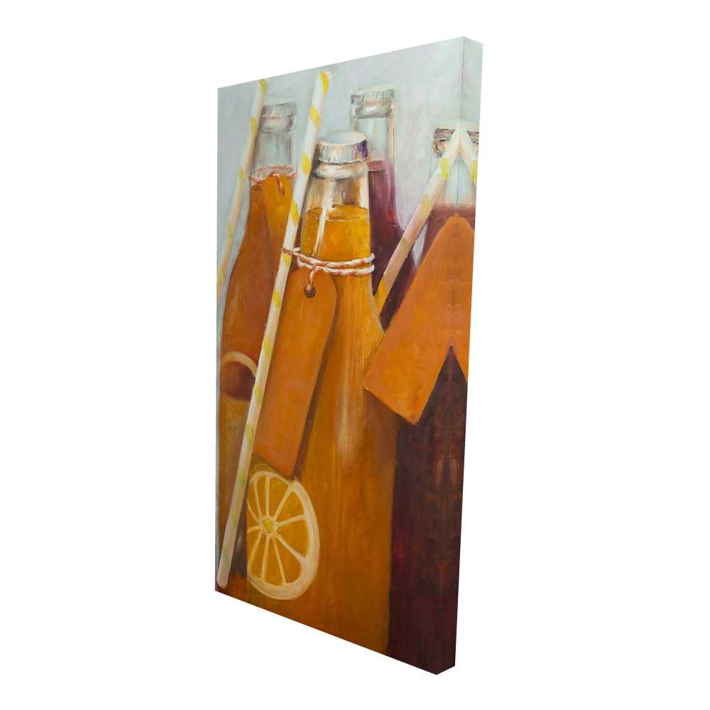 2080-4824-GA39 24 x 48 in. Orange Summer Drinks - Object Orange Canvas for Home Decor