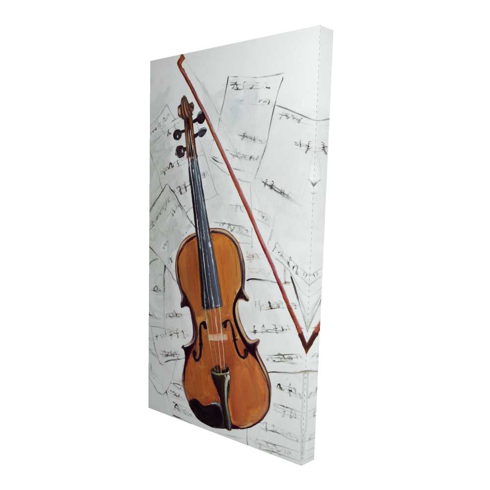 2080-4824-MU44 24 x 48 in. Violin on Music Sheet - Bedroom Canvas Art for Home Decor