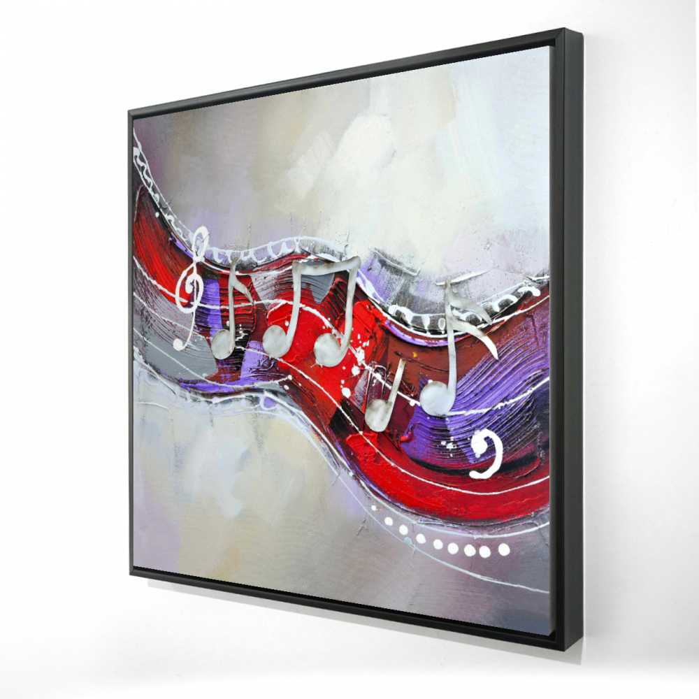 2081-3636-MU10 36 x 36 in. Symphony - Bedroom Red Framed Canvas for Home Decor