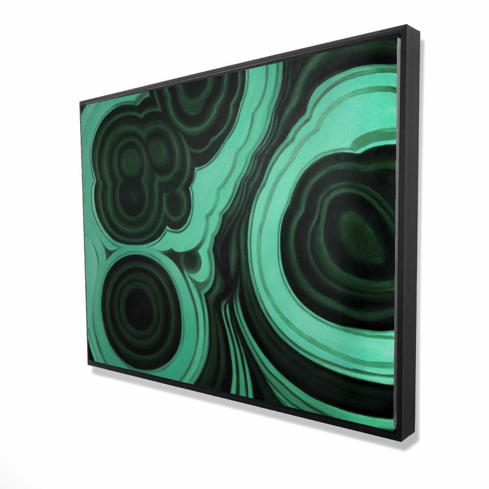 2081-3648-MN4 36 x 48 in. Malachite Stone - Green Abstract Framed Canvas